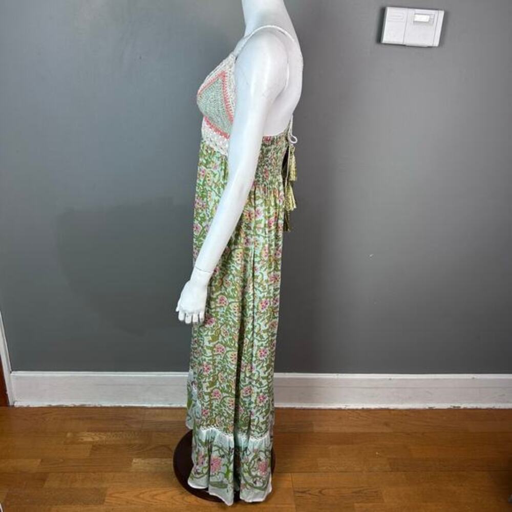 Miss June maxi dress small crochet baby doll tassel floral India boho hippie - Picture 8 of 16